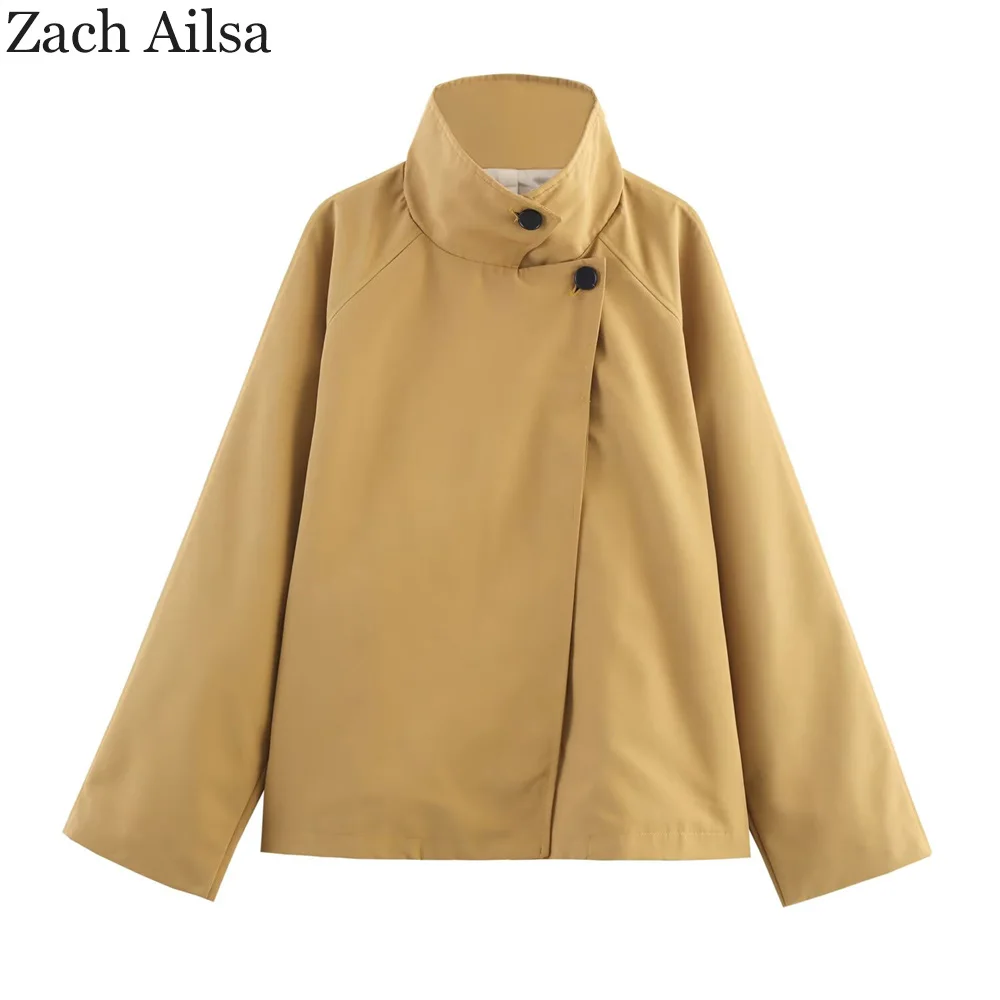 

Новая женская короткая ветровка с небольшой росткой, модный темперамент, универсальный и простой стиль.