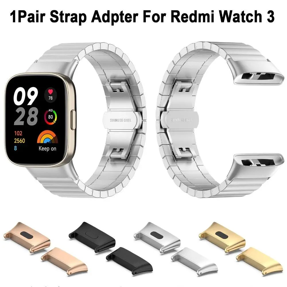 2Pcs 20mm Wrist WatchBand Strap Adapter For Redmi Watch 3 Smartwatch Wristband Metal Connector