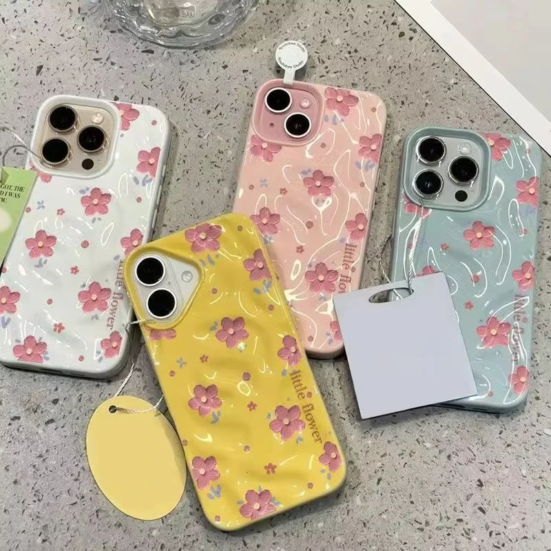 Korean Style Pink Little Flowe - Phone Cases Pink recension och pris
