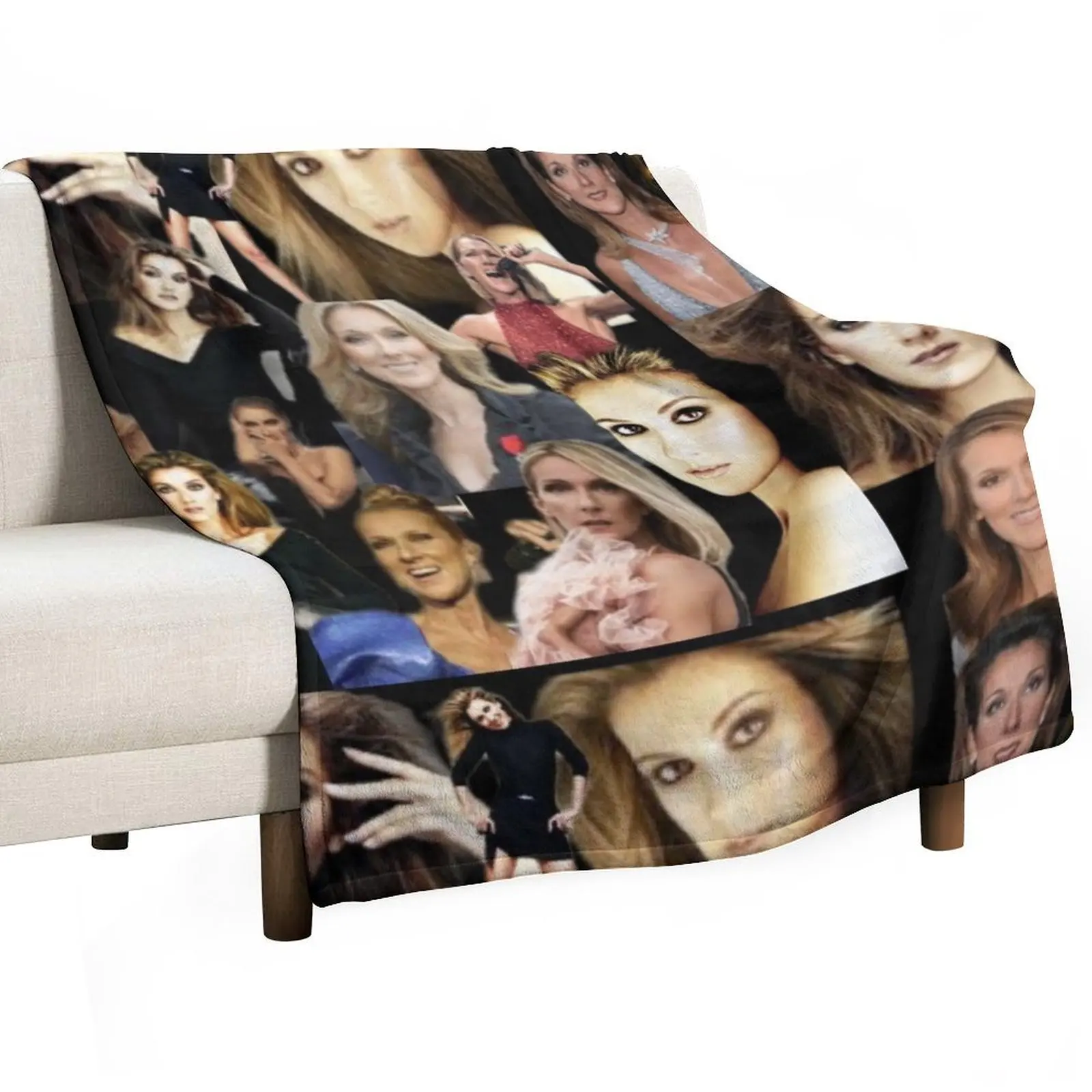 

Celine Dion Collage Throw Blanket All Weather Soft Throw Blanket for Sofa