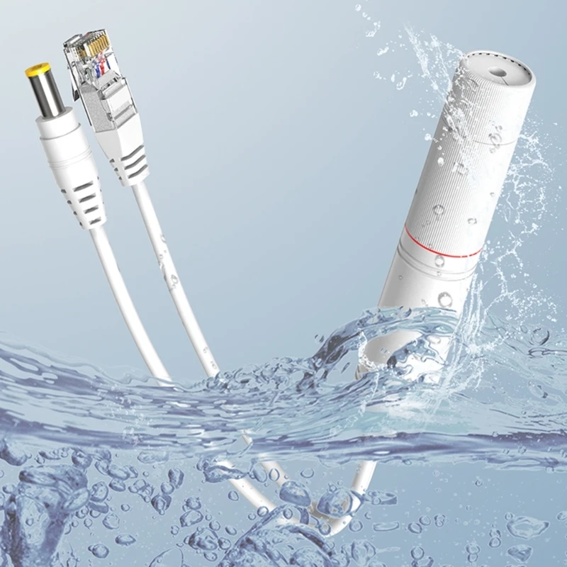 Waterproof DC48V to 12V PoE Splitter Adapter for Ethernet Devices 10/100Mbps