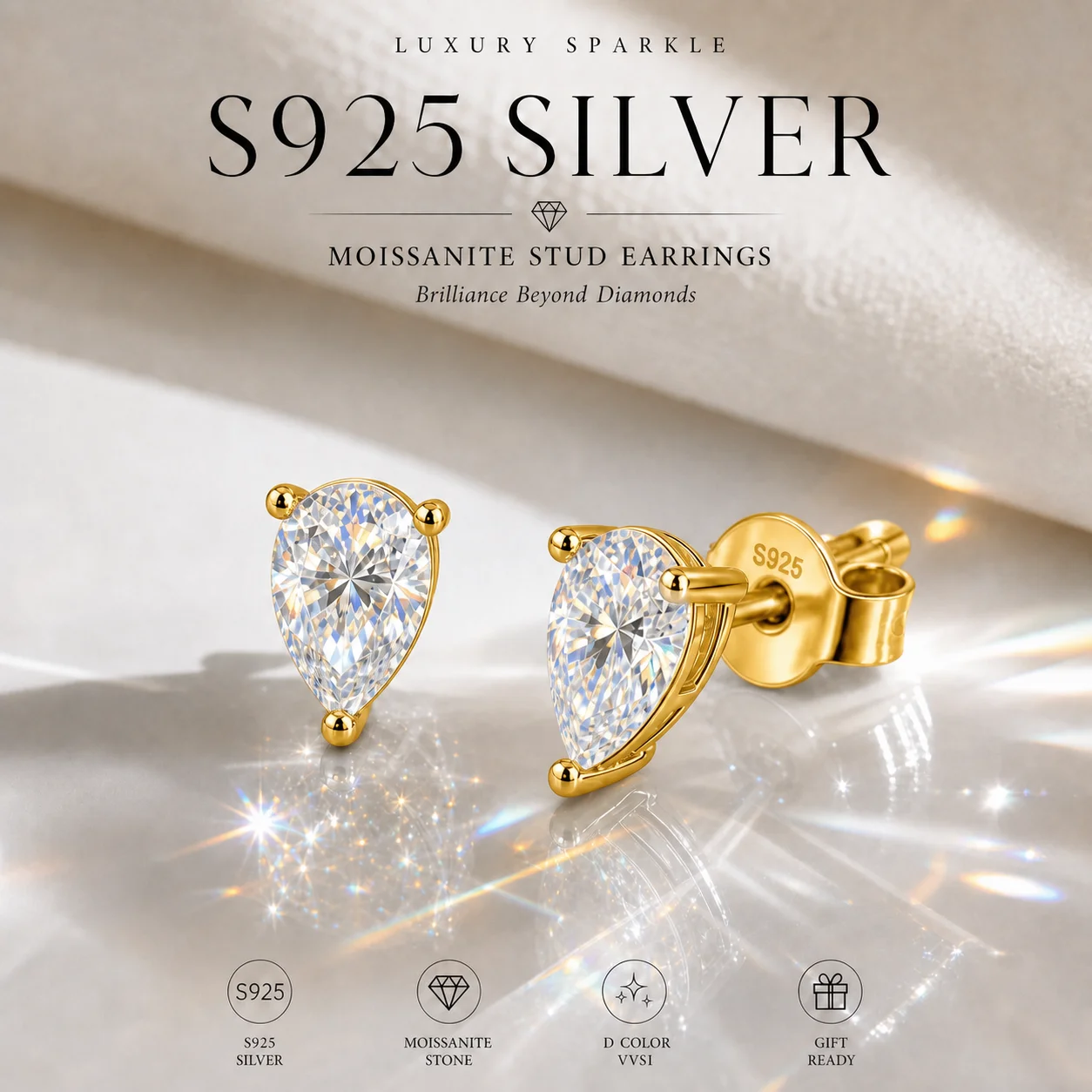 S925 Silber Marquise-Schliff 3EX Cut Zertifizierte 0,5-2,0ct Moissanit-Ohrringe Damen-Party-Schmuck Geschenke mit GRA-Zertifikat – Detail 14