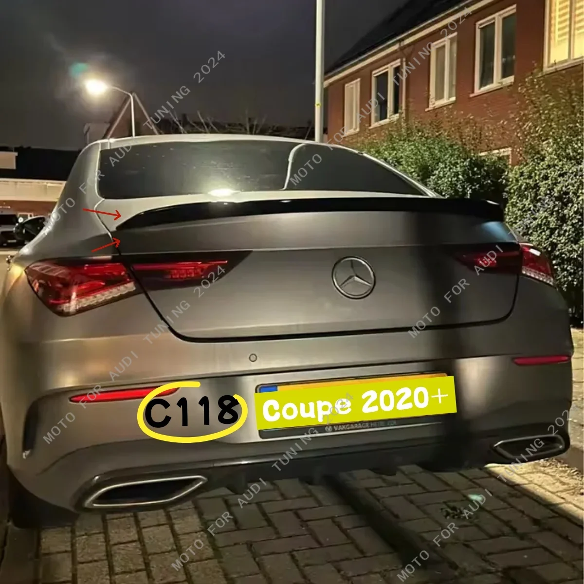 For Mercedes C118 CLA 200 220d 250 250d Coupe 2020 2021 2022 2023 2024 Rear Spoiler Roof Tail Wing Cap Bodykit Trunk Trim Tuning
