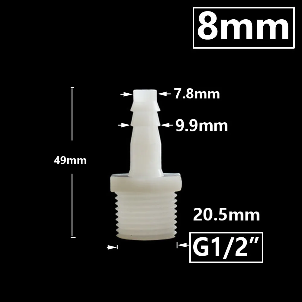 1/2 cal gwint męski do 4/6/8/10/12/14/16/18/20mm złącze węża połączenie z króćcem Adapter rur prosto Barb łącznik