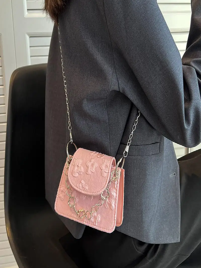 

Sli Blue Chain Crossbody Bag Women's Faionable Earphone Lipsti Pouch Trendy Korean Version Versatile High-End Feeling...