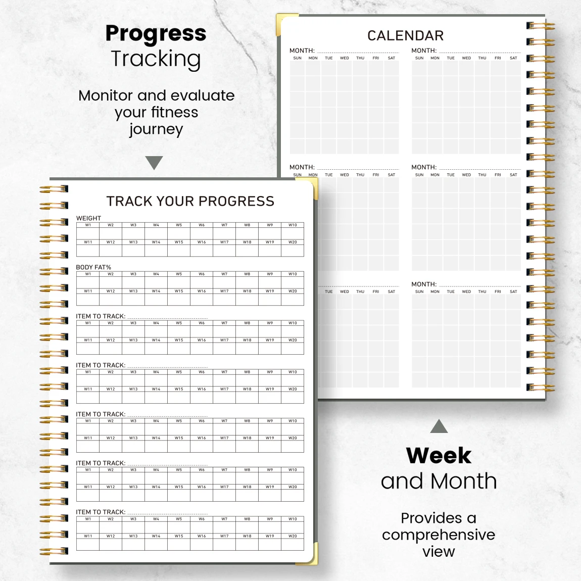

Workout Journal for Women Fitness Planner, Exercise Log Book, Weight Body Fat Goal Tracker, Pink Spiral Notebook