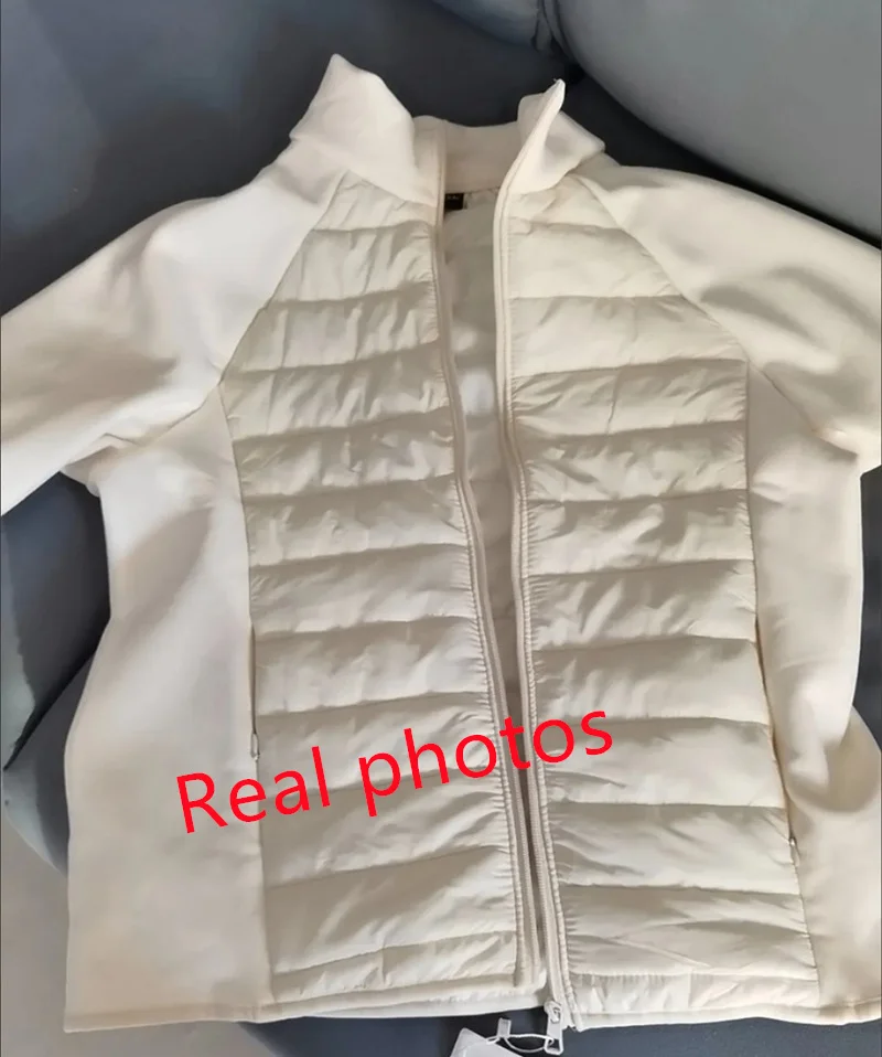 Spliced Motion Cotton-padded Jacket Women's Sweatshirt Stand-up Collar Warm Slim Coat Outdoor Sports Outerwear Autumn Winter