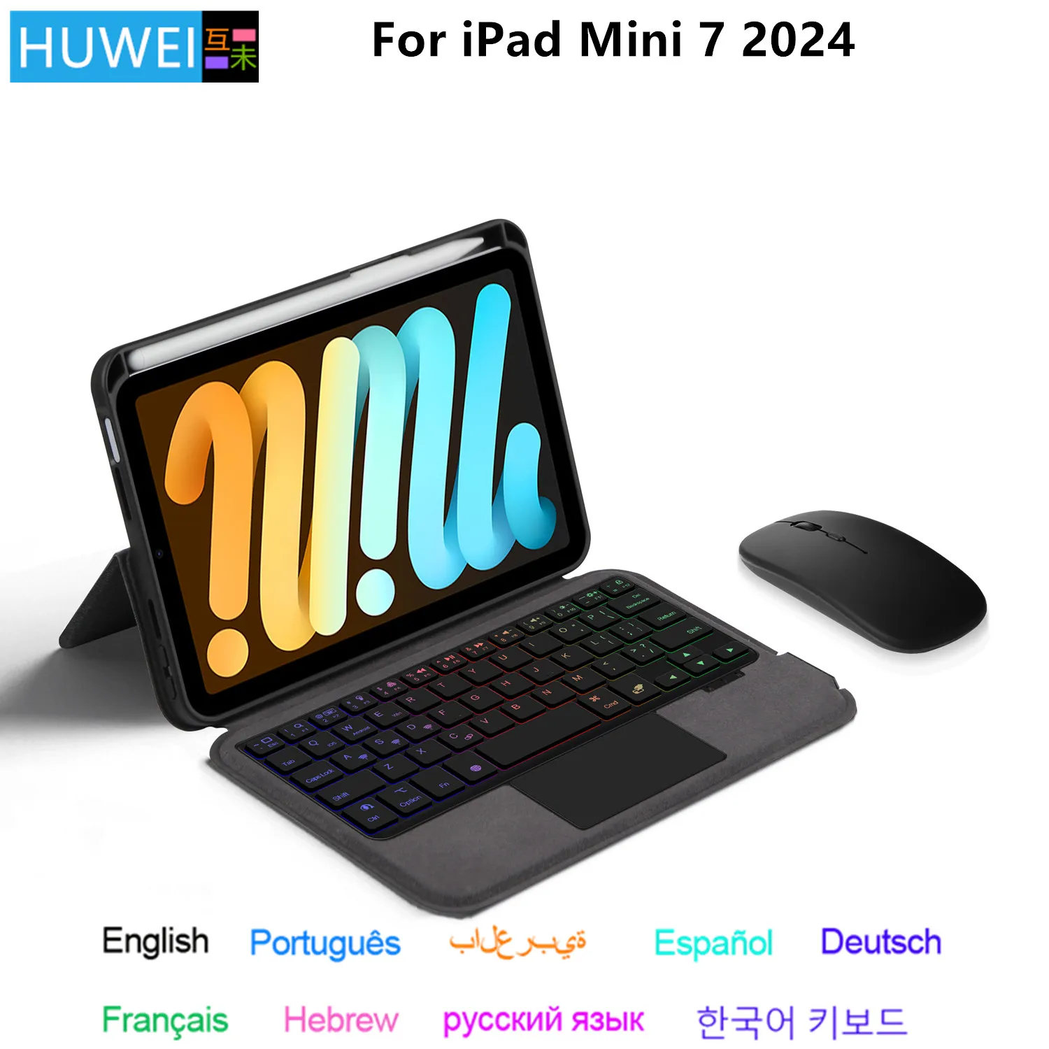 HUWEI Backlight Keyboard Case for iPad Mini 7 2024 8.3