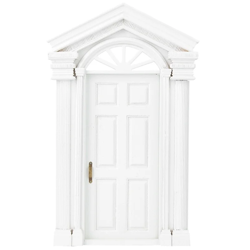 Mini simulatie houten doe-het-zelf deurmeubilair voor 1:12 poppenhuisaccessoire