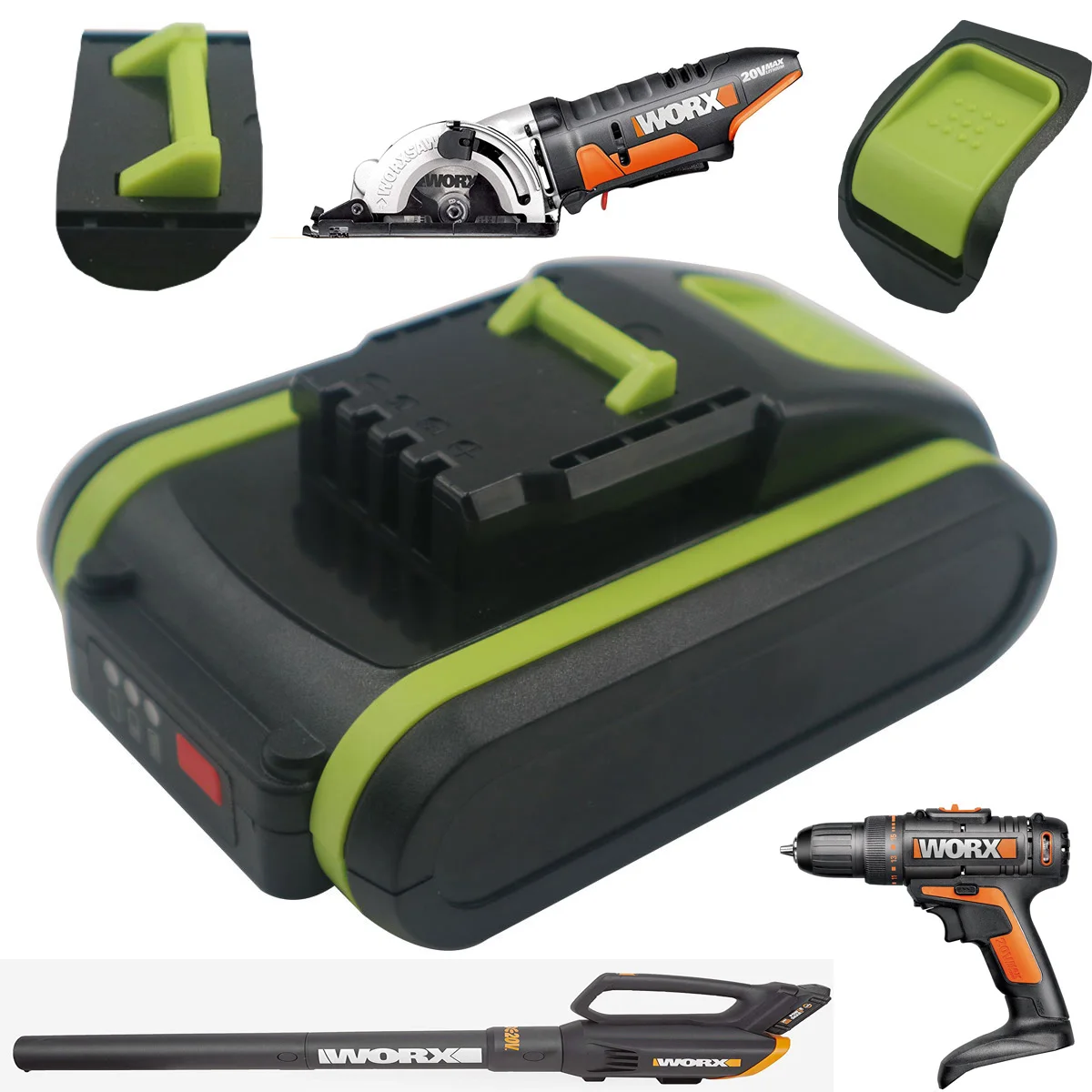 Wox 20VA WA3525 WG151.5 WG155.5 WG251.5 WG255 WG540.5 WG545 WG890 WG891 WA3528 WX373 Li-Iom Battery Pack For Worx