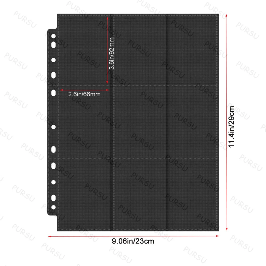 30/60Pcs 11 Hole Double-Sided 9 Pocket Page Protector,Trading Card Sleeve Pages,Side Loading,For Sports&Game Cards Photos