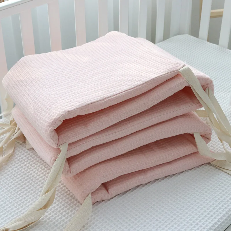 Baby Bed Bumpers Cotton Newborns Crib Thicken One-piece Protector Cushion Washable Bed Hanging Bag Cot Pillows Kids Room Decor