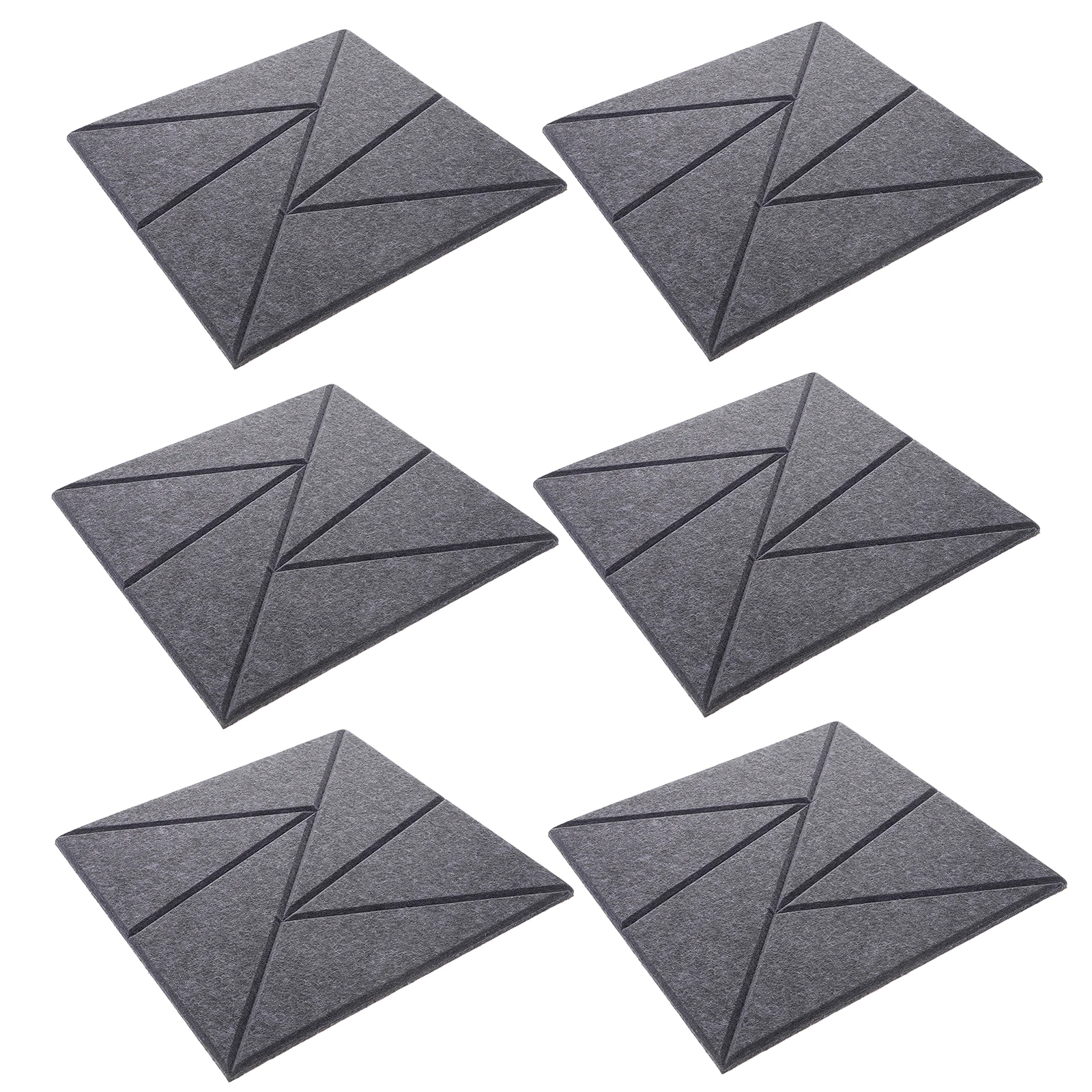 

6pcs Acoustic Panels Sound Absorbing Wall Stickers Dark Grey Ceiling Tiles Noise Reduction Foam Sheets Gaming Room Soundproofing