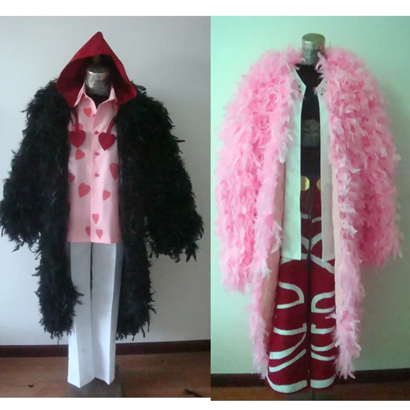 

Anime Donquixote Doflamingo Rosinante Feather Overcoat Cosplay Costume Halloween Outfits Custom Made