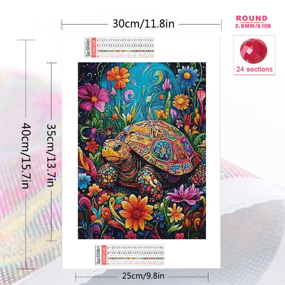 Evershine DIY Diamond Painting Turtle Picture Of Rhinestones Diamond Mosaic Tortoise Animal New Arrival Flower Handicraft