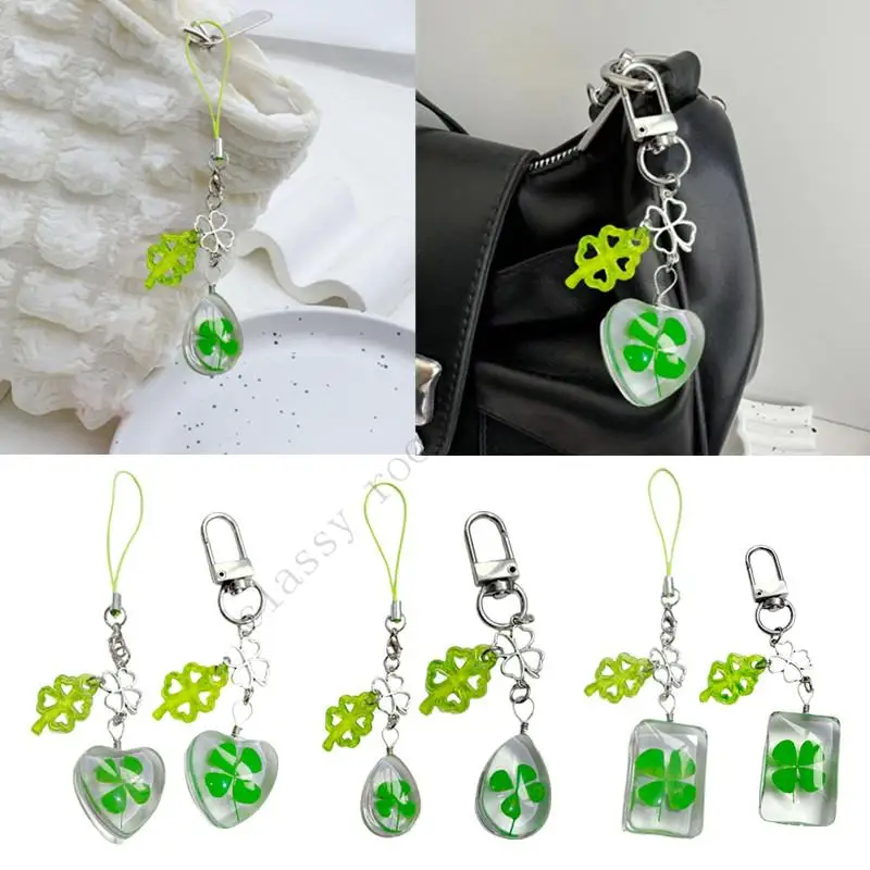 

A0NF Lucky Charm Glass Pendant Keychain Phone Lanyard for Purse Phones Decoration