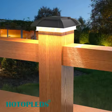 Solar lights outdoor waterproof 2pack Deck Cap Light Solar Fence Post Cap Light for Garden Patio Porch Home and garden