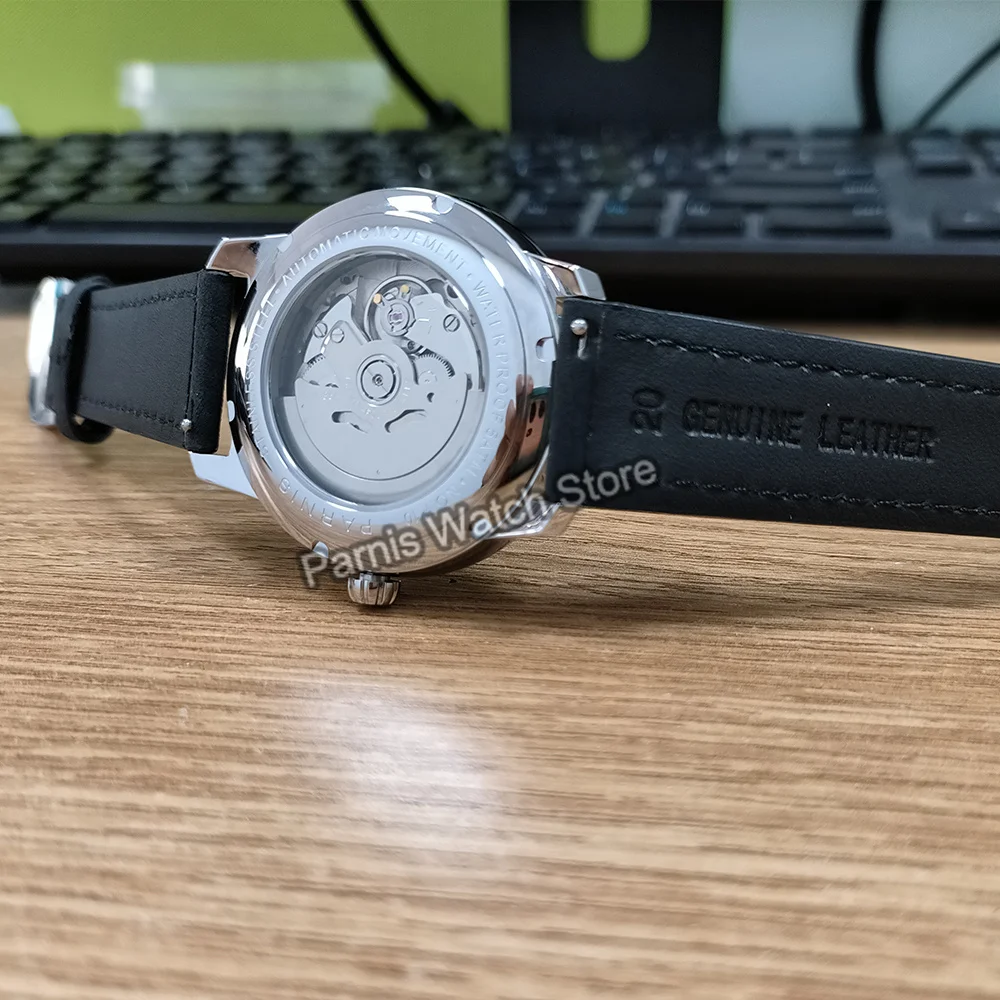 Parnis 42mm Sapphire Crystal NH35 Automatic Men's Watch Beige Color Dial Stainless Steel Case 2025 Year