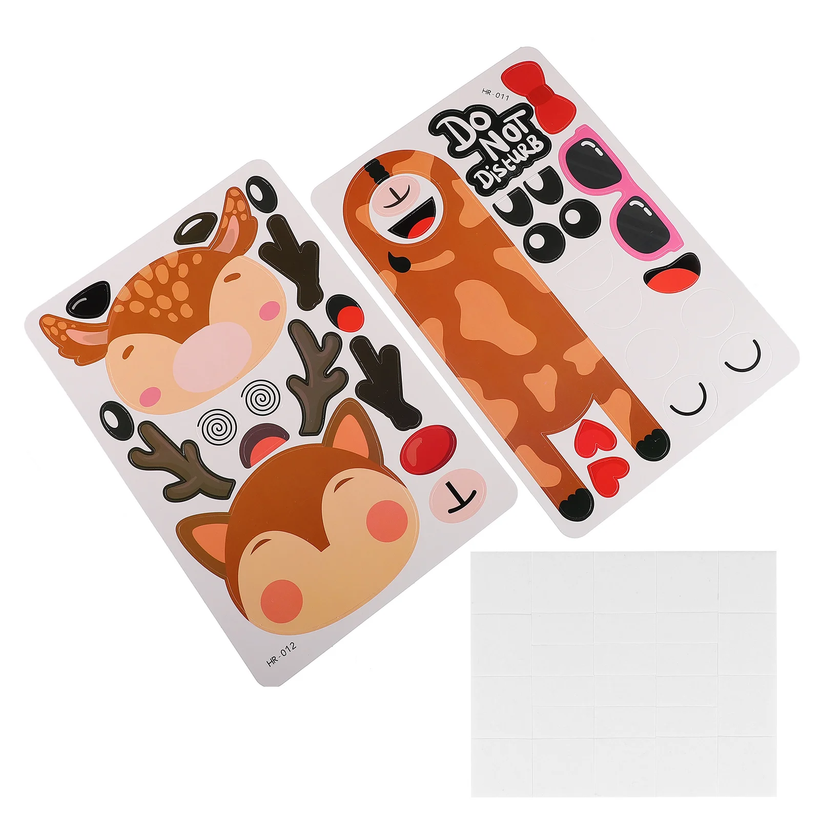 2Pcs Deer Animal-Shaped Door Knob Signs Cartoon Style DIY Kids Door Hanging Signs for Imagination Coordination and Home