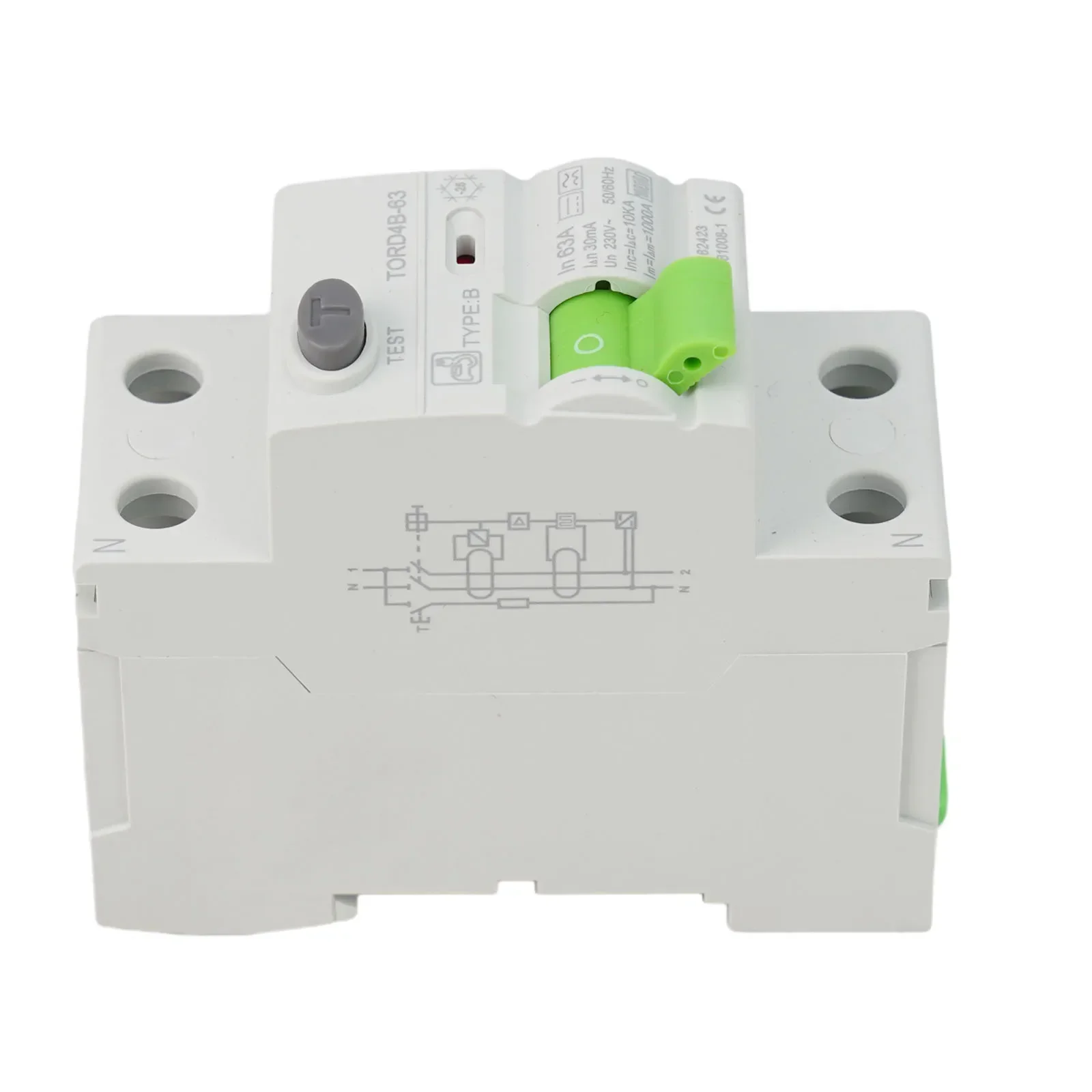 Advanced Type B Circuit Breaker RCD DC Electric 2P 63A 30mA Leakage and Ground Fault Detection High Current Rating