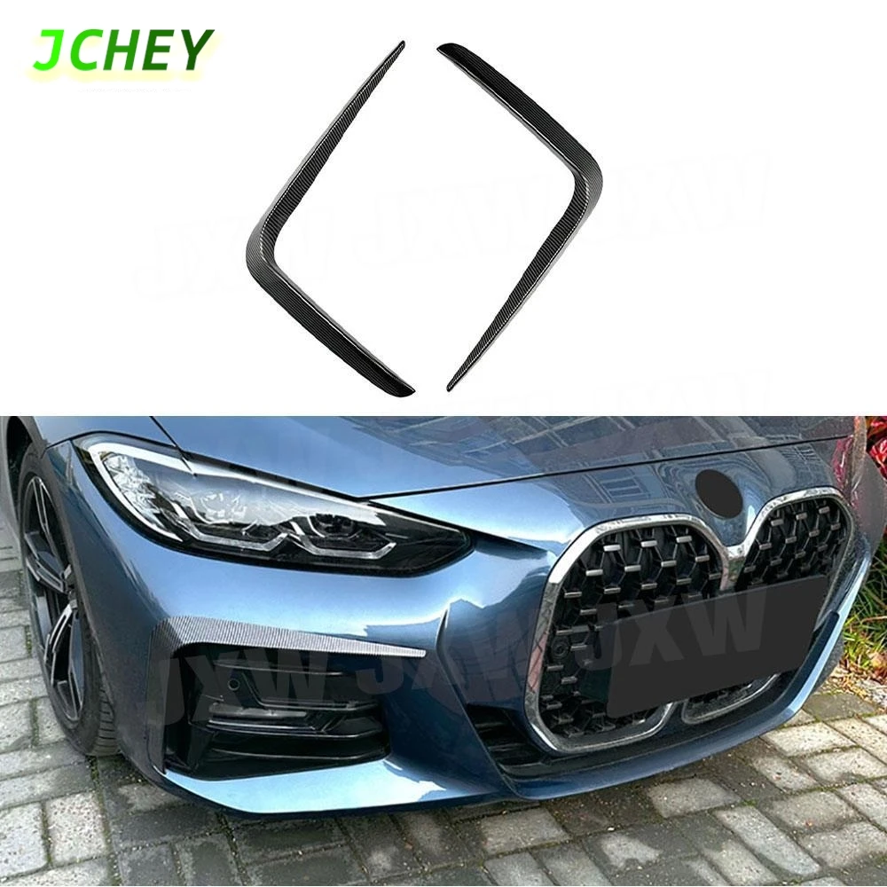 

JCHEY 2Pcs For BMW 4 Series G22 G23 G26 M Sport 2021 + ABS Front Bumpers Air Vent Trim Spoiler Canards Splitters Car