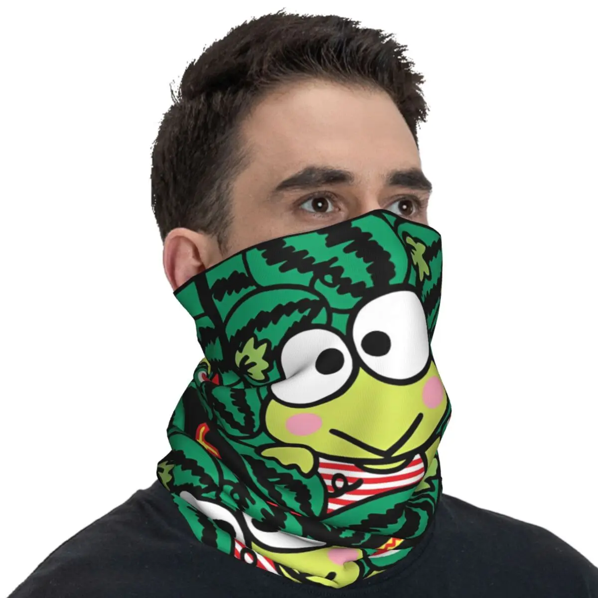 Keroppi Watermelon Summer Fun Cycling Mask Neck Cover Face Masks Fashion Hunting Fishing Windproof Neck Gaiter