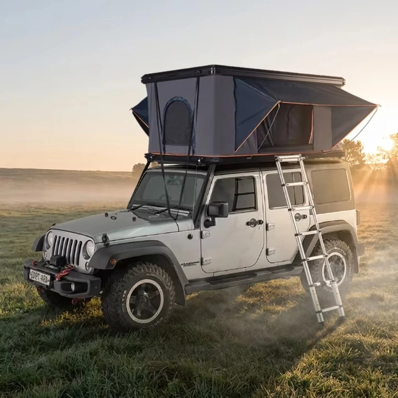 Rooftop Tent for Pickup Truck, Pop Up Hard Shell Camping Tent with Side Awning, Overland Vehicle Bed Camper Shell