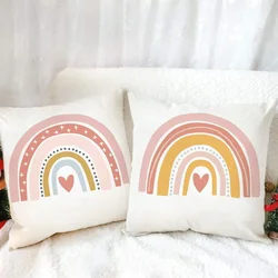 Rainbow Cute Print Pattern Throw Pillowcase Home Sofa Bed Decorative  Car Office