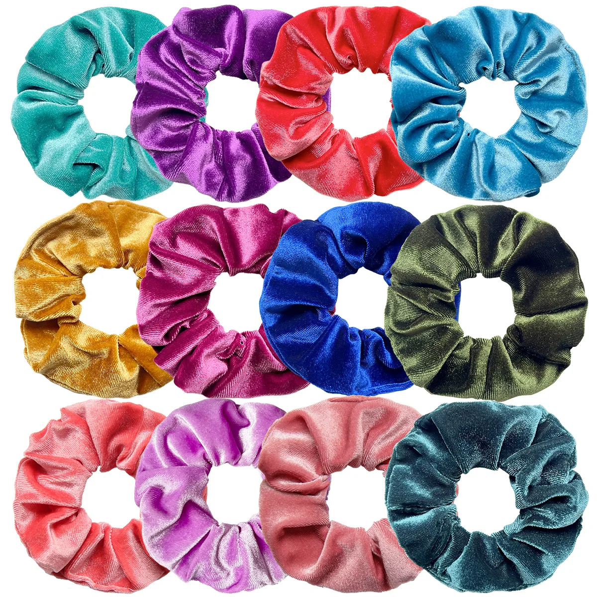 1Pcs Colorful Velvet Scrunchies Leopard Elastic Hair Bands Retro Girls Ponytail Holder Headband Woman's Fashion Hair Accessories