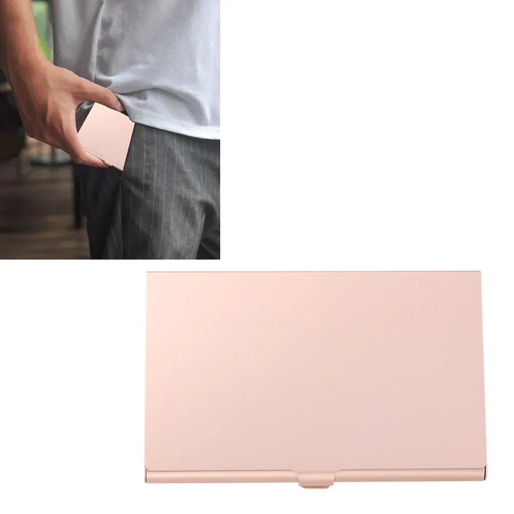 Premium Aluminum Business Card Holder Compact Metal Name Organizer for Id Credit Cards Fits Briefcase Handbag Pocket Stylish