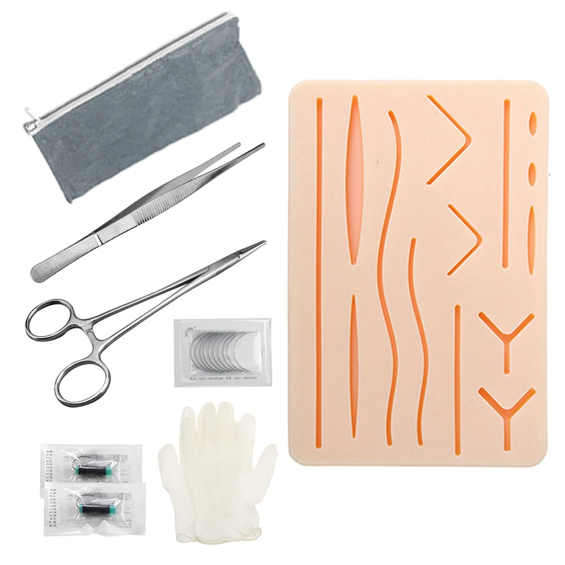 

8PCS Set Medical Skin Suture Practice Pad Model Manipulation Practice Technique Surgical Training Modules Kit for Students