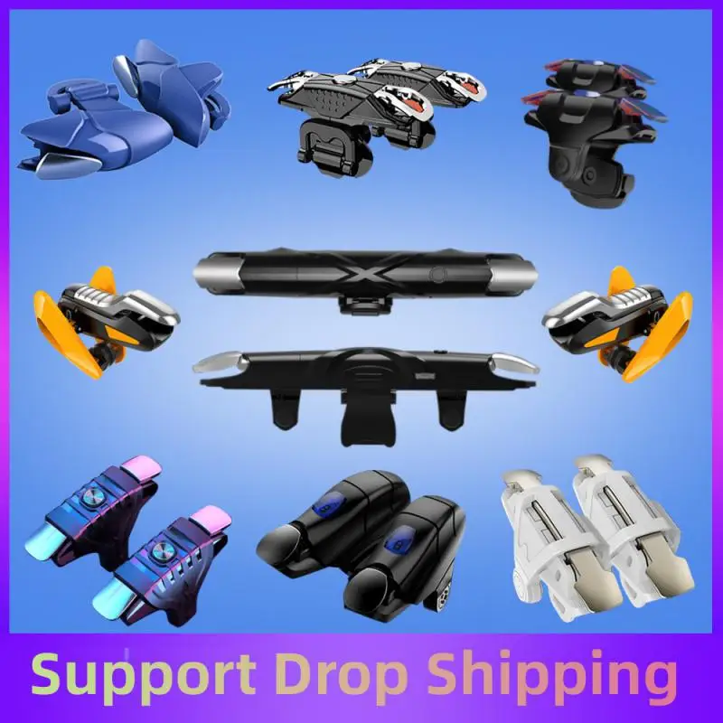 1pair Mobile Game Controllers For PUBG Mobile Sensitive Shoot And Aim Trigger L1R1 Buttons Shooter Handgrip Mobile Game Triggers