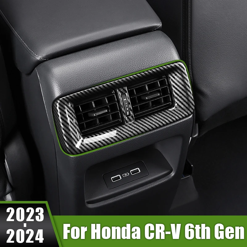 For Honda CR-V CRV CR V 6th Gen 2023 2024 ABS Car Rear Exhaust Vent Decorative Frame Sticker Interior Decoration Accessories