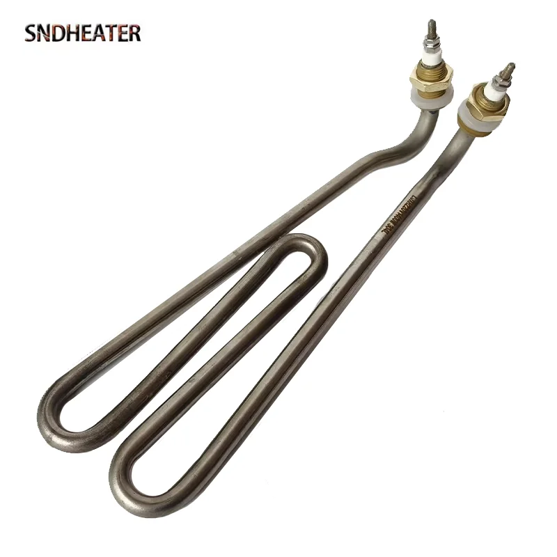 SNDHEATER 220V 1400W Electric Immerion Water Heating Element SS304 280MM Boiler Tank Heater Resistance 16MM Thread 10MM Tube Dia