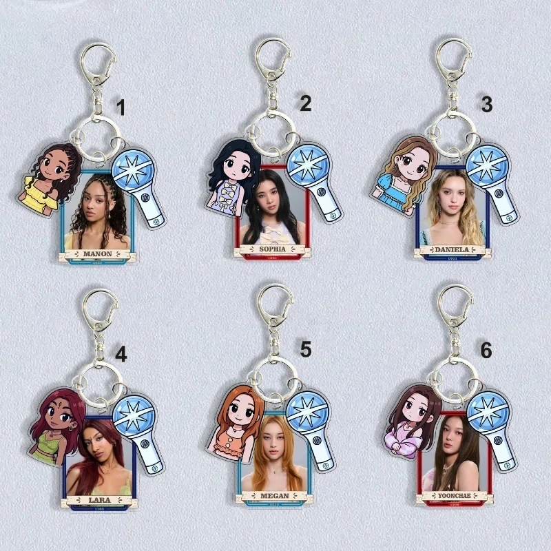 Katseye Girl Group Keychain Bag Charm Manon Megan Daniela Acrylic Pendant For Fans Purse Zipper Pull Cute Gift For Teens view 3
