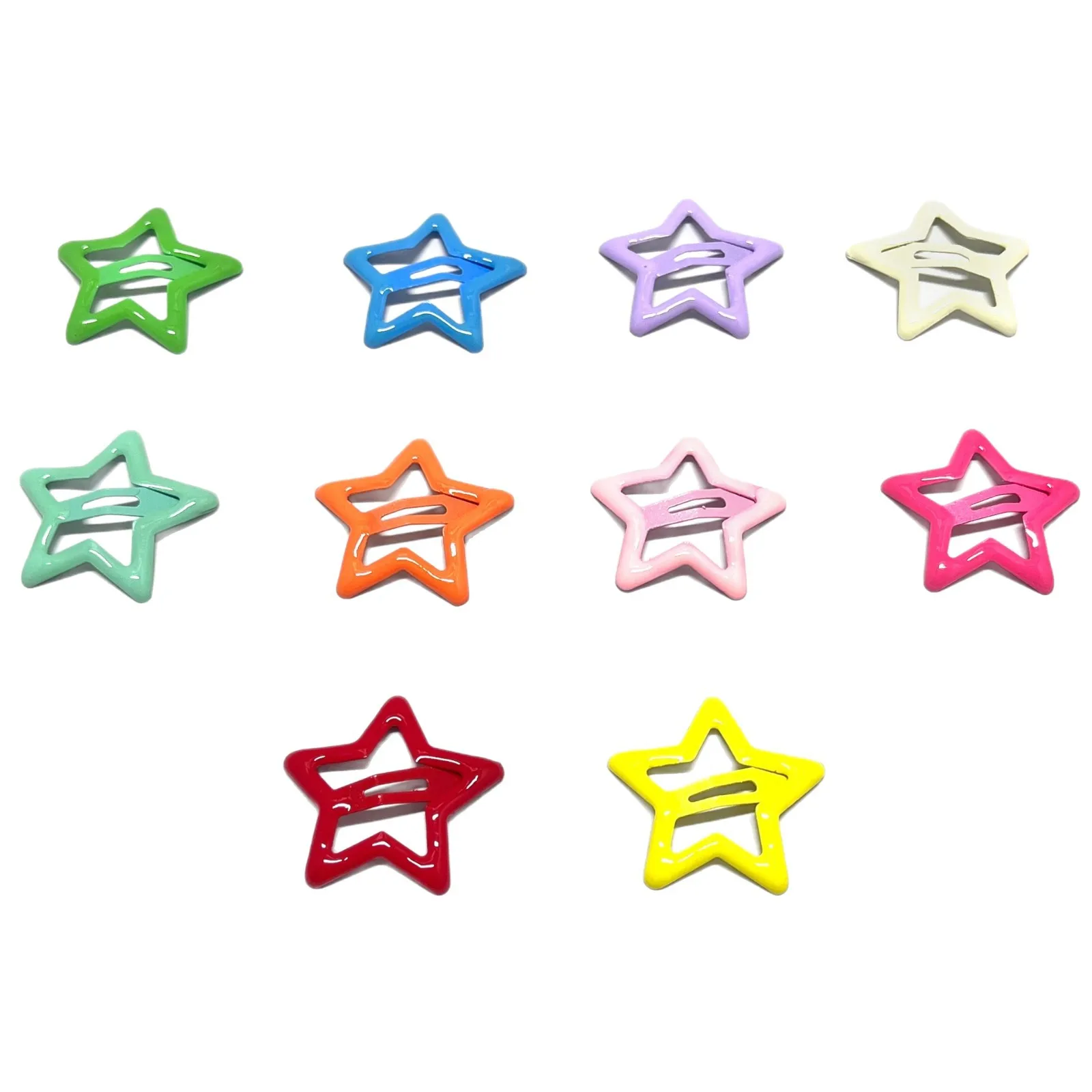 10 قطعة/المجموعة بسيطة Y2k بلون الدوبامين ستار دبوس الشعر للنساء الخماسية نجمة الانفجارات كليب BB كليب دبوس الشعر #5