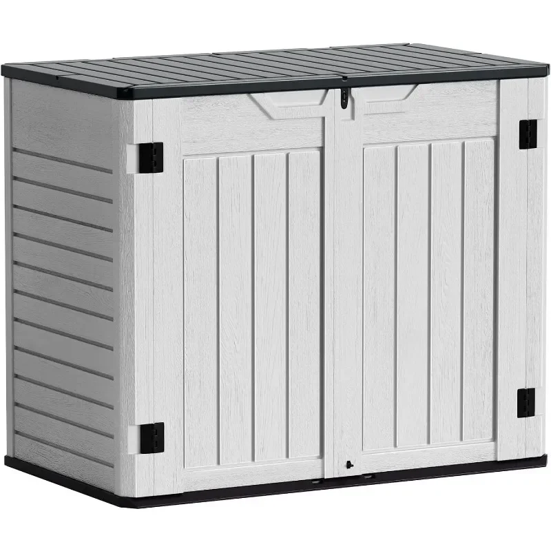 

Outdoor Horizontal Resin Storage Sheds 34 Cu. Ft. Weather Resistant Tool Shed,Extra Large Capacity Box without Divider, White