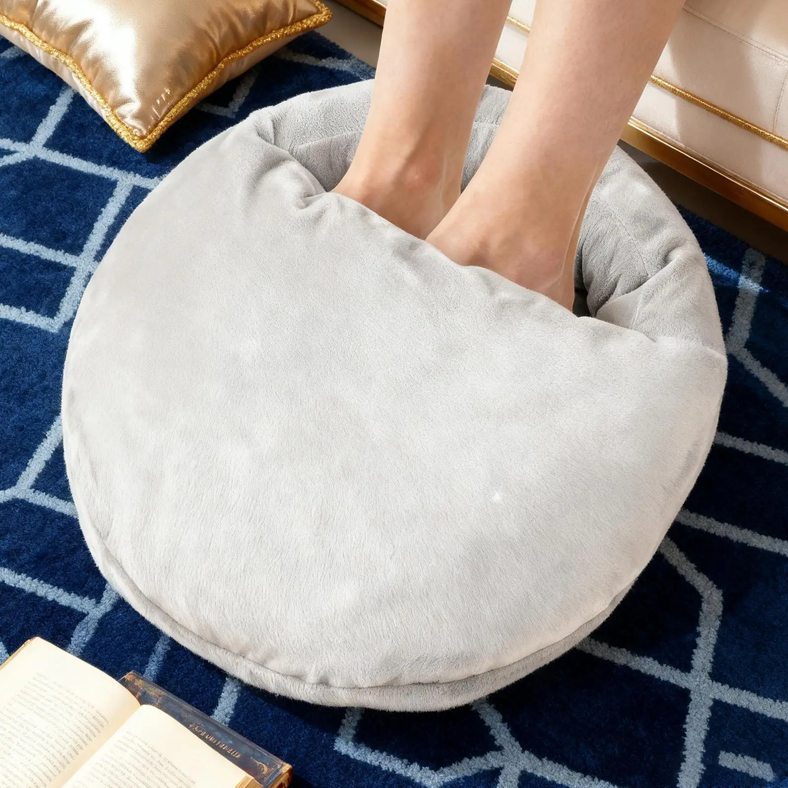 Portable USB Power Electric Foot Warmer Under Desk Heating Pad Winter Warming Plush Flannel Leg Thermostat Heater