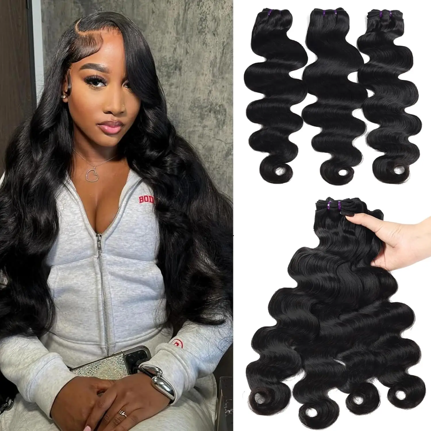 Body Wave Bundles Human Hair 16 18 20 inch Brazilian Virgin Human Hair Bundles 10A 100% Unprocessed Human Hair