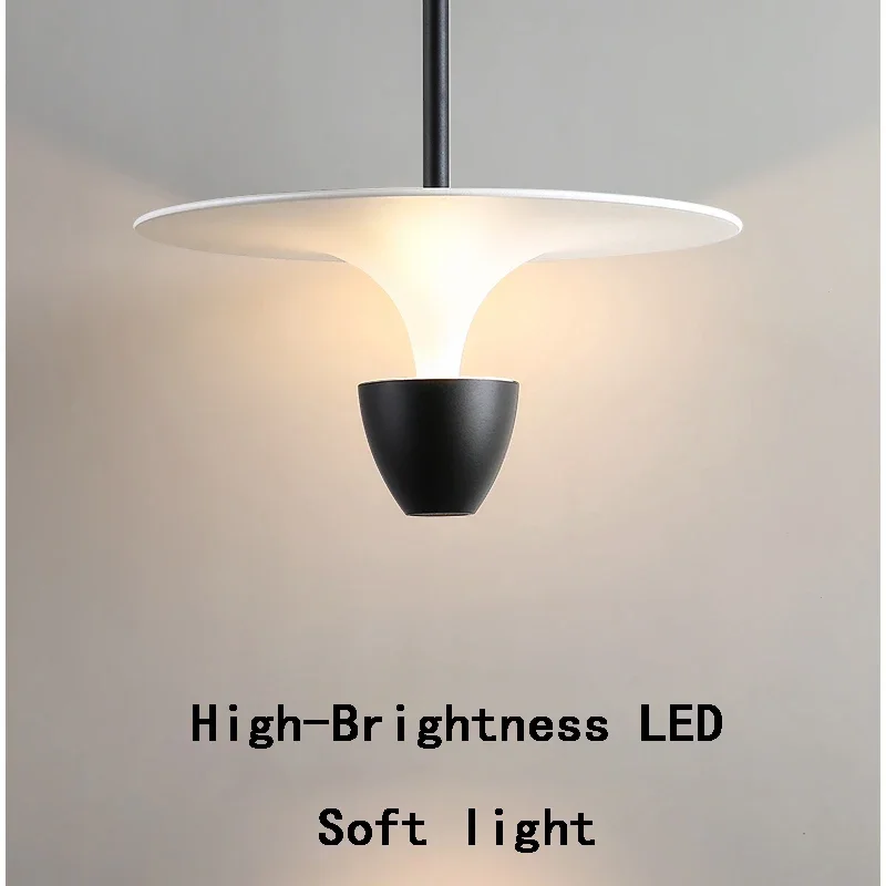 Lamp LED Pendant Light, White And Black Ceiling Light, Height Adjustable Pendant Lighting For Dinning Table,Living Room, Bedroo