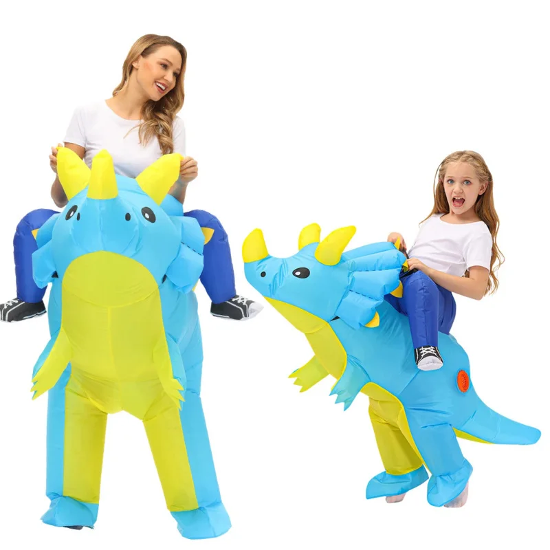 Disfraz de dinosaurio inflable para niños y niñas, traje de tricota de anime para fiesta de cosplay, Carnaval, Halloween, novedad