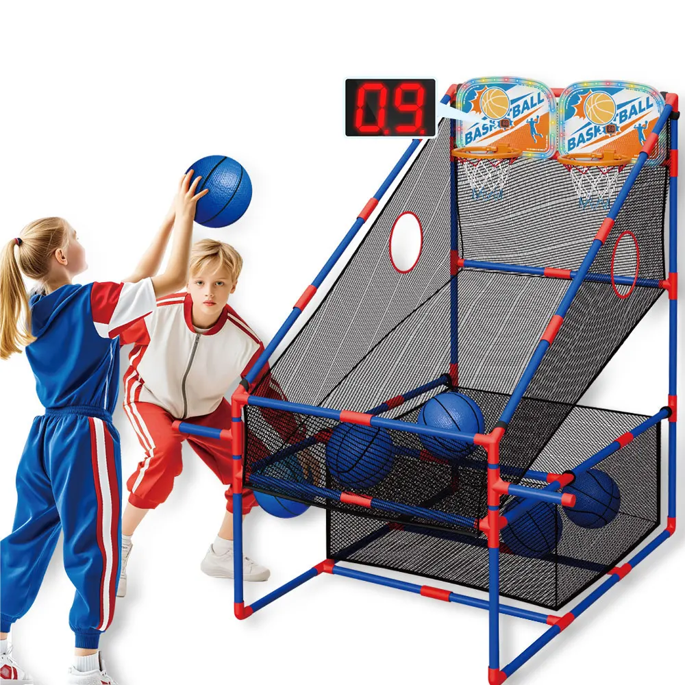 

2025 New LED Light Electronic Scoreboard Basketball Hoop Sport Play Toys Carnival Games 2 Players Arcade Basketball Game Set