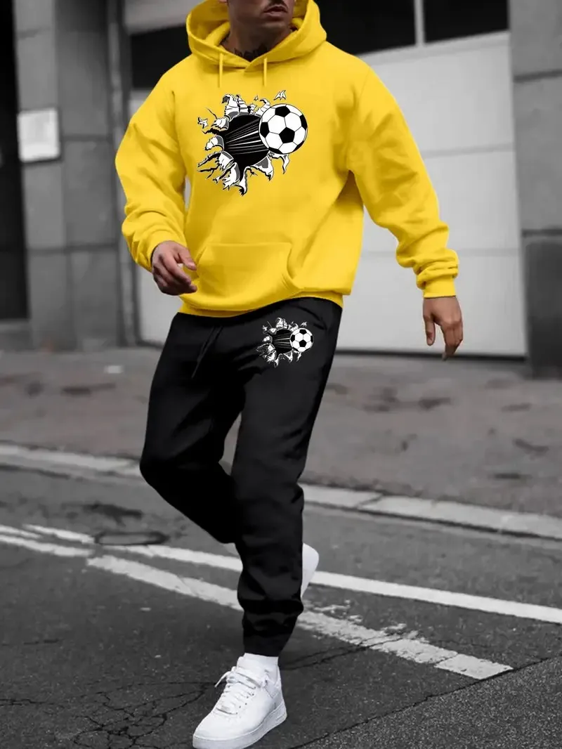 

The 2025 autumn new 3-print comfortable fashionable and casual men's outdoor sporty sweatshirt and sweatpants set