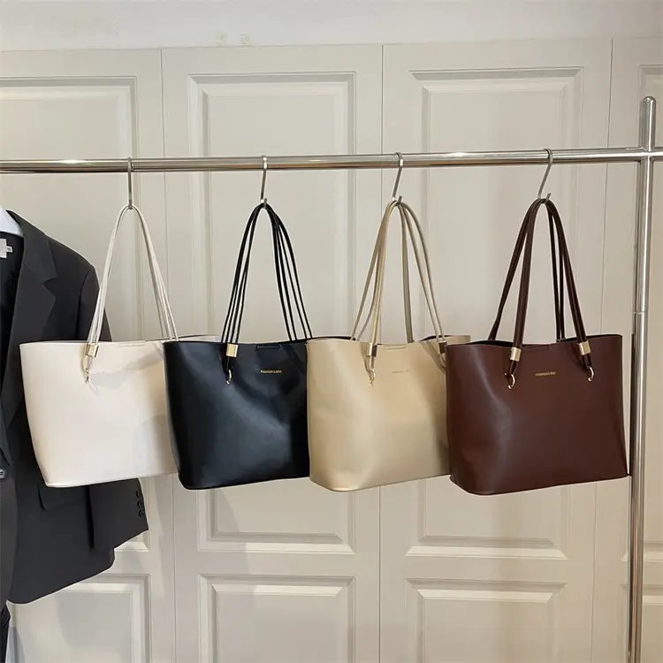 Ladies Large Capacity Tote Bag Commuter Single Shoulder Handbag Fashionable Neutral Style 2026 Spring Season Universal Audience