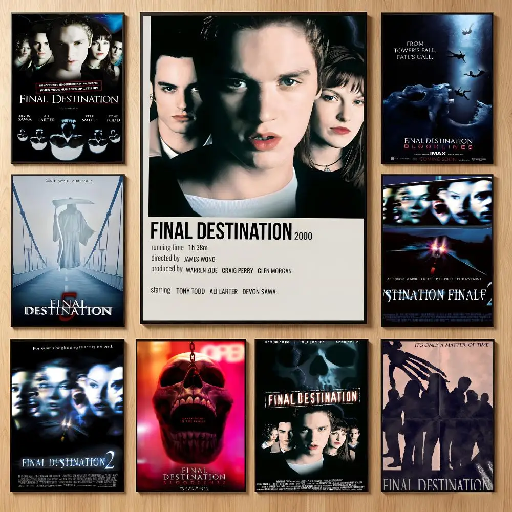 film horror F-Final Destination Poster Classic Self-Adhesive PP Wall Sticker for Living Room Bar Decor Gift