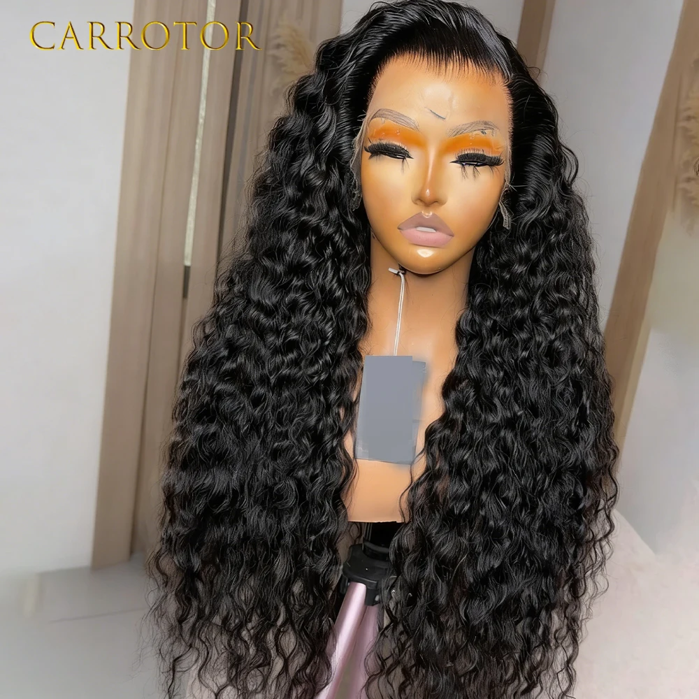 

Парик из натуральных волос с полным кружевным основанием, кудрявый, натурального черного цвета, прозрачный, без клея, с кружевной передней частью, для женщин