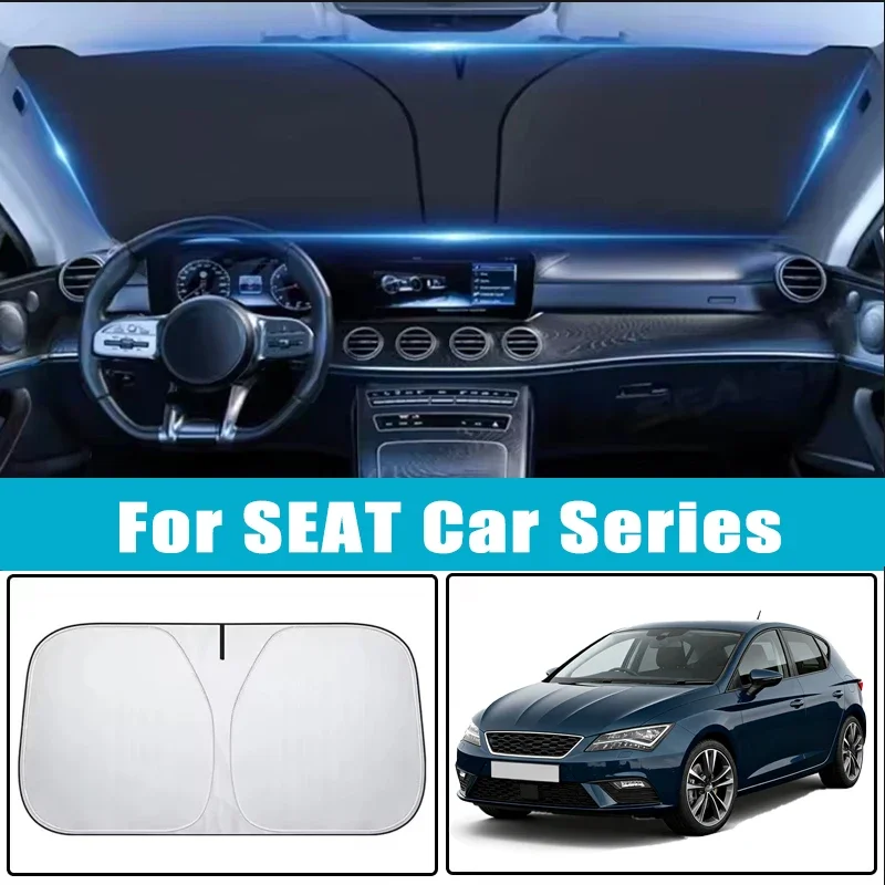 

Car Windshield Sunshades Cover for SEAT Ibiza Leon Arona Ateca Tarraco Toledo Mii Alhambra Altea Sun Protection Car Accessories