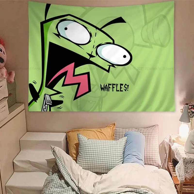 Invader Zim Hippie Wall Hanging Tapestries Japanese Wall Tapestry Anime Home Decor