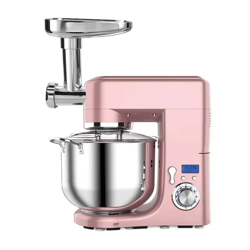 1000W Electric Stand Mixer 5L Stainless Steel Bowl Kitchen Dough Kneading Machine Household Cake Bread Blender with Rotating