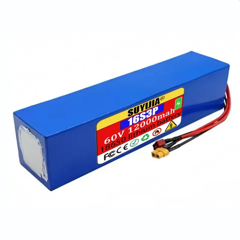 بطارية جديدة 60 فولت 12 أمبير في الساعة 12000 مللي أمبير في الساعة 18650 16S3P 15000 مللي أمبير في الساعة 2000 وات بطارية ليثيوم عالية الطاقة مع حزمة بطارية ليثيوم أيون BMS مدمجة #4